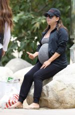 Pregnant EVA LONGORIA at a Park in Beverly Hills 06/16/2018