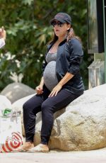 Pregnant EVA LONGORIA at a Park in Beverly Hills 06/16/2018