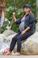 Pregnant EVA LONGORIA at a Park in Beverly Hills 06/16/2018