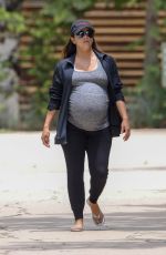 Pregnant EVA LONGORIA at a Park in Beverly Hills 06/16/2018