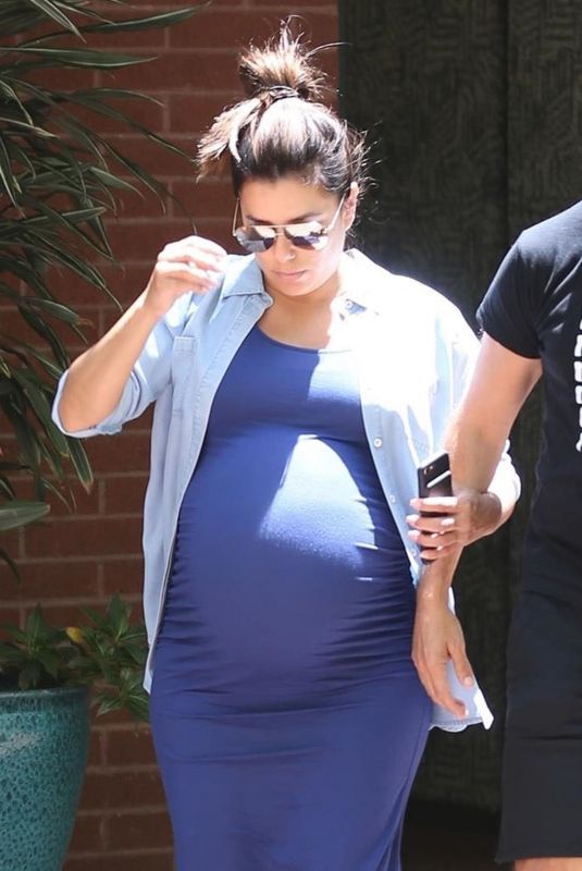 Pregnant EVA LONGORIA Leaves a Doctors Office in Beverly Hills 06/14/2018
