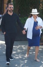 Pregnant EVA LONGORIA Out for Lunch at Porta Via in Beverly Hills 06/07/2018