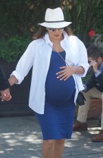 Pregnant EVA LONGORIA Out for Lunch at Porta Via in Beverly Hills 06/07/2018