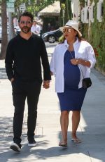 Pregnant EVA LONGORIA Out for Lunch at Porta Via in Beverly Hills 06/07/2018