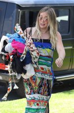 Pregnant HILARY DUFF Arrives at a Cleaners in West Hollywood 06/28/2019
