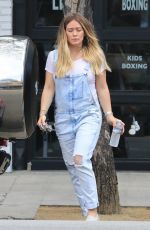 Pregnant HILARY DUFF Leaves Fitbox in Los Angeles 06/15/2018