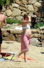 Pregnant KATE HUDSON at a Beach in Mykonos 06/17/2018
