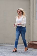 REESE WITHERSPOON in Jeans Arrives at a Spa in Los Angeles 06/16/2018