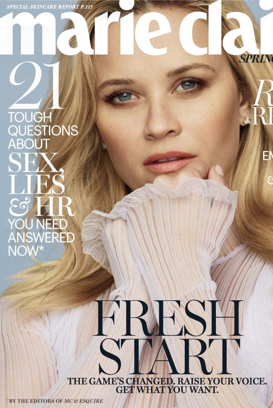 REESE WITHERSPOON in Marie Claire Magazine, March 2018 Issue