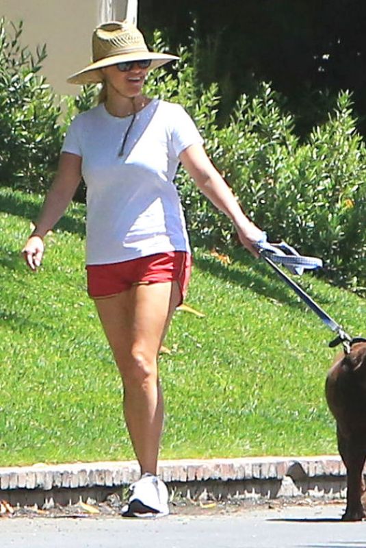 REESE WITHERSPOON Out with Her Dog in Beverly Hills 06/09/2018