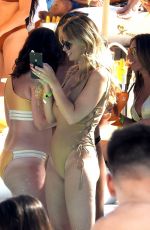RHIAN SUDGEN in Bwimsuit at Ibiza Ocean Beach Club 06/13/2018