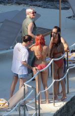 RITA ORA in Red Bikini at a Beach in Tuscany 06/05/2018