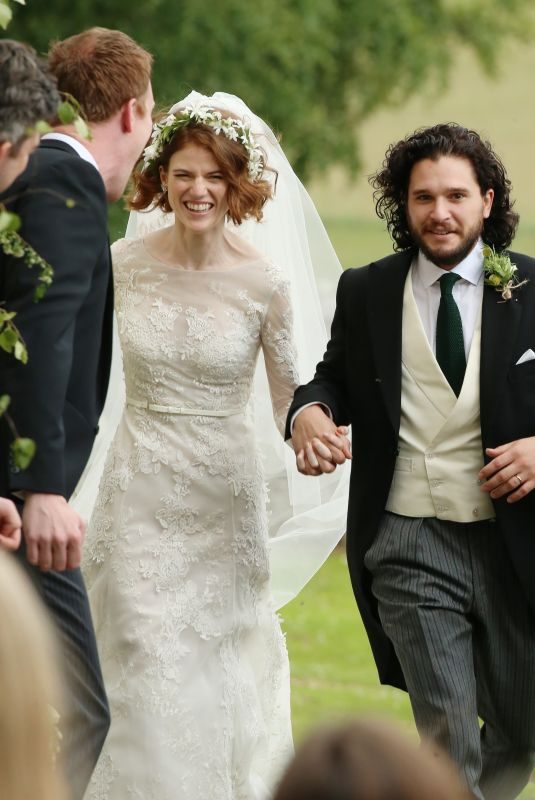 ROSE LESLIE at Her Wedding with Kit Harington in Scotland 06/23/2018