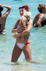 SHARNA BURGESS in Bikini on the Beach in Miami 06/02/2018