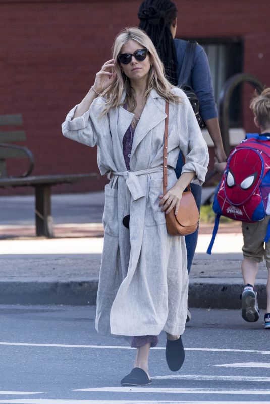 SIENNA MILLER Out in New York 06/05/2018