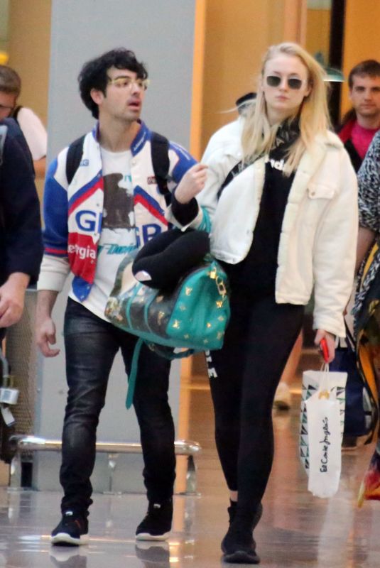 SOPHIE TURNER and Joe Jonas at Airport in Barcelona 06/19/2018