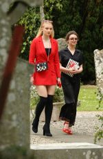 SOPHIE TURNER and MAISIE WILLIAMS Arrives at Kit Harington and Rose Leslie