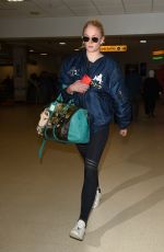 SOPHIE TURNER Arrives at Aberdeen Airport for Kit Harington and Rose Leslie Wedding 06/22/2018