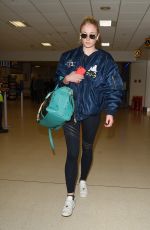 SOPHIE TURNER Arrives at Aberdeen Airport for Kit Harington and Rose Leslie Wedding 06/22/2018