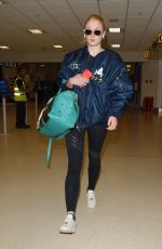 SOPHIE TURNER Arrives at Aberdeen Airport for Kit Harington and Rose Leslie Wedding 06/22/2018