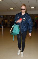 SOPHIE TURNER Arrives at Aberdeen Airport for Kit Harington and Rose Leslie Wedding 06/22/2018