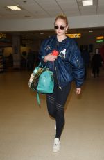 SOPHIE TURNER Arrives at Aberdeen Airport for Kit Harington and Rose Leslie Wedding 06/22/2018