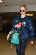 SOPHIE TURNER Arrives at Aberdeen Airport for Kit Harington and Rose Leslie Wedding 06/22/2018