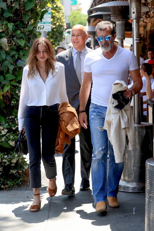 STALLA BANDERAS Out for Lunch with Her Father Antonio in Beverly Hills 06/06/2018