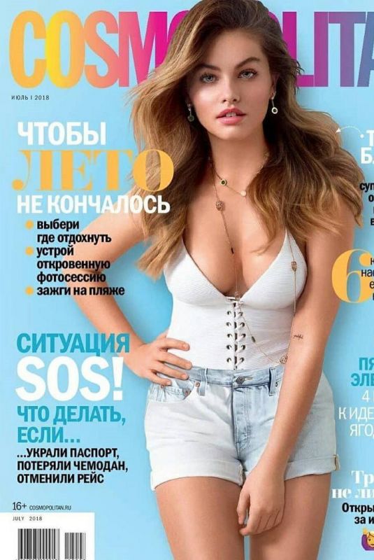 THYLANE BLONDEAU on the Cover of Cosmopolitan Magazine, Russia July 2018 Issue