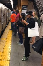 VANESSA HUDGENS on the Subway in New York 06/27/2018