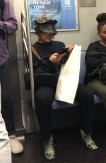 VANESSA HUDGENS on the Subway in New York 06/27/2018