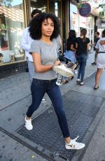 YARA SHAHIDI and Charles Melton on the Set of The Sun is Also a Star in Harlem 06/19/2018