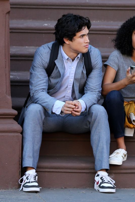 YARA SHAHIDI and Charles Melton on the Set of The Sun is Also a Star in Harlem 06/19/2018