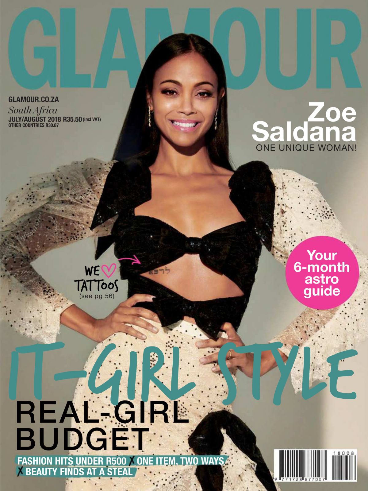 ZOE SALDANA In Glamour Magazine South Africa July 2018 HawtCelebs