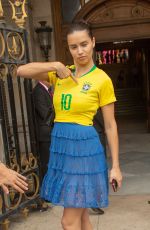 ADRIANA LIMA in Brazil Jersey Out in Paris 07/02/2018