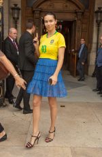 ADRIANA LIMA in Brazil Jersey Out in Paris 07/02/2018