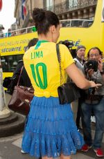 ADRIANA LIMA in Brazil Jersey Out in Paris 07/02/2018