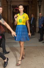 ADRIANA LIMA in Brazil Jersey Out in Paris 07/02/2018