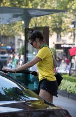 ADRIANA LIMA in Brazil Team Jersey and Shorts Out in Paris 07/02/2018