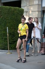 ADRIANA LIMA in Brazil Team Jersey and Shorts Out in Paris 07/02/2018