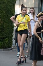 ADRIANA LIMA in Brazil Team Jersey and Shorts Out in Paris 07/02/2018