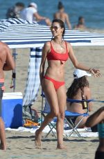 ALESSANDRA AMBROSIO in Bikini at a Beach in Los Angeles 07/22/2018
