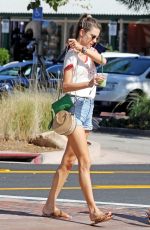 ALESSANDRA AMBROSIO in Denim Shorts at Malibu Country Mart 07/16/2018