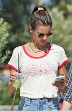 ALESSANDRA AMBROSIO in Denim Shorts at Malibu Country Mart 07/16/2018