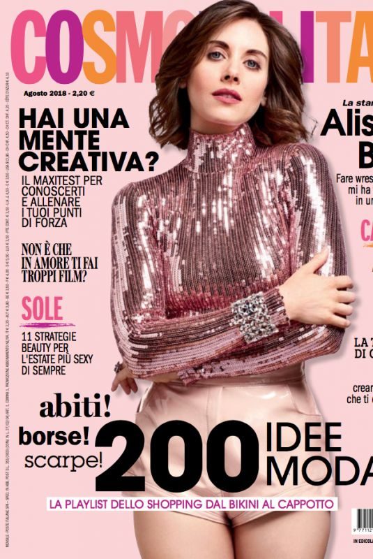 ALISON BRIE in Cosmopolitan Magazine, Italy August 2018