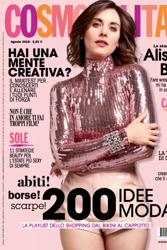 ALISON BRIE in Cosmopolitan Magazine, Italy August 2018
