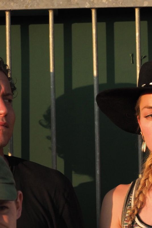 AMBER HEARD and Vito Schnabel at Wimbledon Tennis Championships in London 07/07/2018