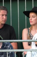 AMBER HEARD and Vito Schnabel at Wimbledon Tennis Championships in London 07/07/2018