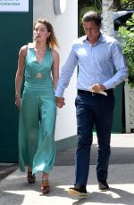 AMBER HEARD and Vito Schnabel at Wimbledon Tennis Championships in London 07/09/2018