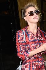 AMBER HEARD Out for Dinner in Paris 07/04/2018